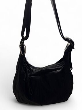 Coach 6666 Black everyday carry black nylon bag with leather detailing/strap